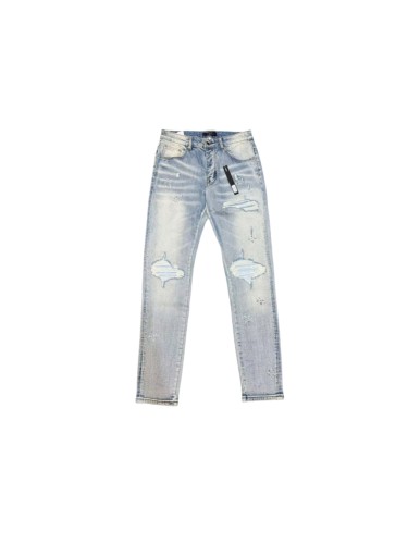 Amiri 1:1 quality version Wash Ripped Rhinestone Snowflake Embellished Slim Skinny Jeans 29499226