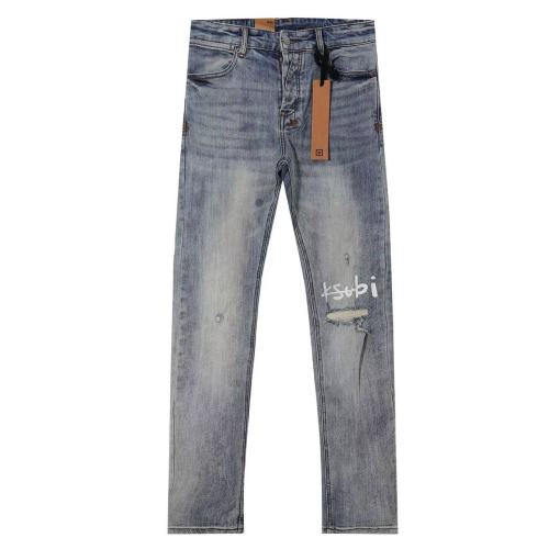 Ksubi 1:1 quality version Wash Script Logo Print Ripped Distressed Patch Slim Skinny Jeans 29499675