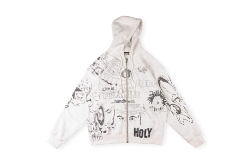 Hellstar Studio 1:1 quality version All Over Sketch Doodle Print Front Back Leopard Graphic Hoodie 29500100
