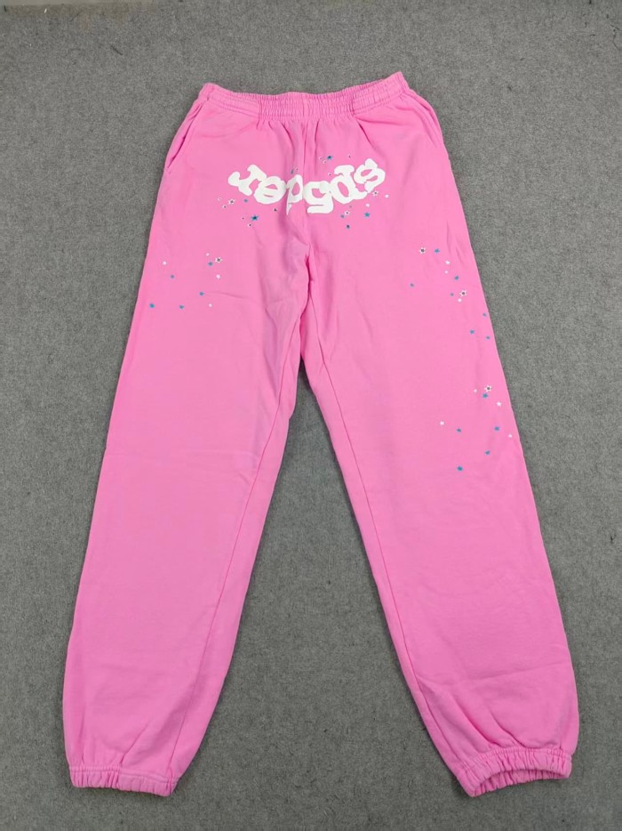 Sp5der 1:1 quality version Pink OG Spider Web Hoodie & Pants set 27094447