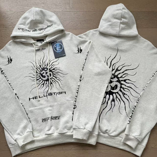 Hellstar Studio Sun OM Sanskrit Print Side Snap Button hoodie & pants set 29499946