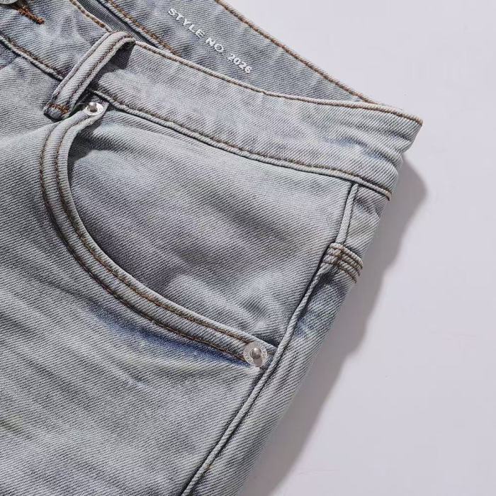 Purple Brand 1:1 quality version Wash Silver Sequin Underlay Ripped Distressed Slim Skinny Jeans 29500987