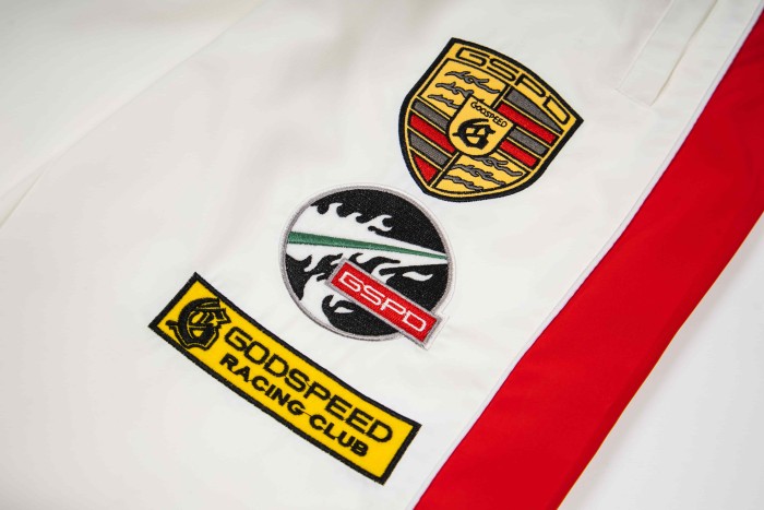 Godspeed Racing Badge Embroidery Patch Side Letter Print Color Block Straight Leg Pants 3 colors 29500924
