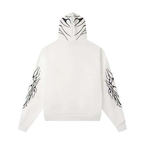 Hellstar Studio Chest Lightning Logo Two Side Vintage Flame Totem Print Hoodie & Pants Set 29500826