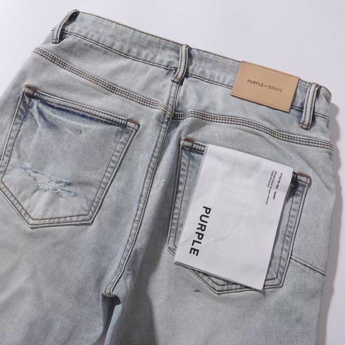 Purple Brand 1:1 quality version Wash Silver Sequin Underlay Ripped Distressed Slim Skinny Jeans 29500987