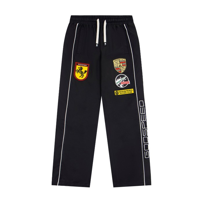 Godspeed Racing Badge Embroidery Patch Side Letter Print Color Block Straight Leg Pants 3 colors 29500924