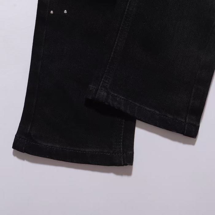 Ksubi 1:1 quality version Silver Cross Stud Rhinestone Scatter Decor Slim Skinny Jeans 29501074