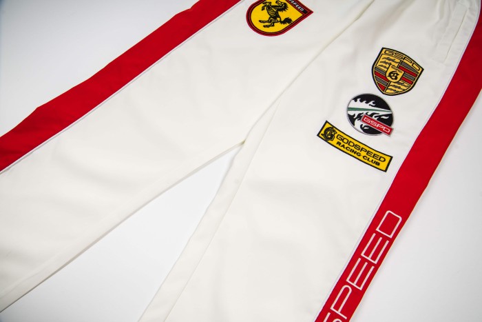 Godspeed Racing Badge Embroidery Patch Side Letter Print Color Block Straight Leg Pants 3 colors 29500924