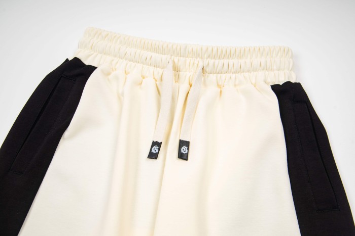 Godspeed Color Block Side Stripe Gothic Letter Print Elastic Drawstring Wide Leg Sweatpants 4 colors 29500847