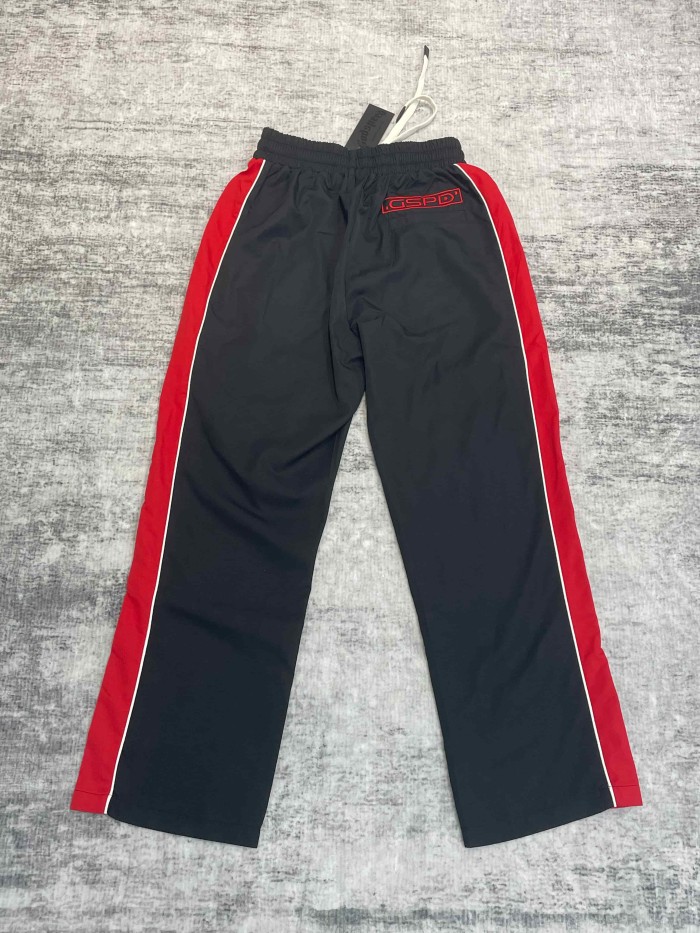 Godspeed Racing Badge Embroidery Patch Side Letter Print Color Block Straight Leg Pants 3 colors 29500924