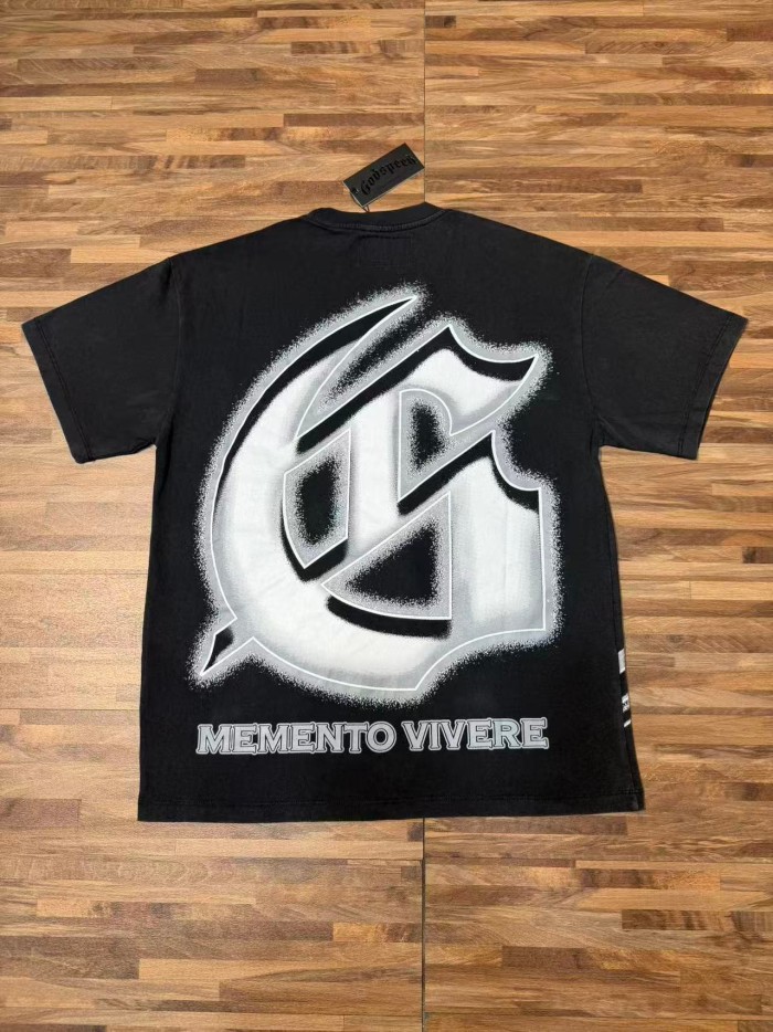 Godspeed Front Gothic Skeleton Hand Eye Text Print Back Spray Gradient G Logo T-Shirt 29500754