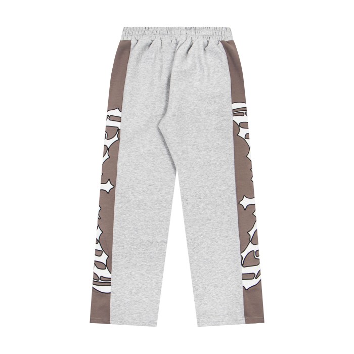 Godspeed Color Block Side Stripe Gothic Letter Print Elastic Drawstring Wide Leg Sweatpants 4 colors 29500847