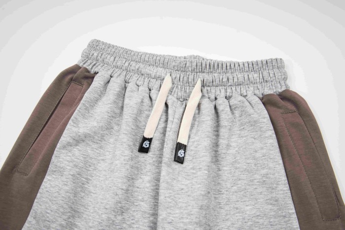 Godspeed Color Block Side Stripe Gothic Letter Print Elastic Drawstring Wide Leg Sweatpants 4 colors 29500847