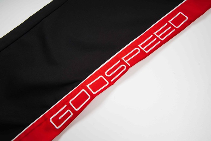 Godspeed Racing Badge Embroidery Patch Side Letter Print Color Block Straight Leg Pants 3 colors 29500924