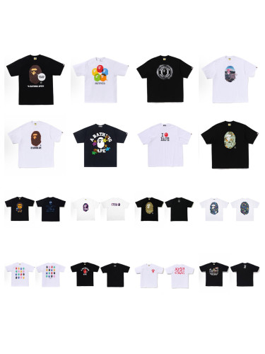 [50% Off]A Bathing Ape Bape Scenic Round Medallion Colorful Ape Head Print tee collection 37 colors 28196996