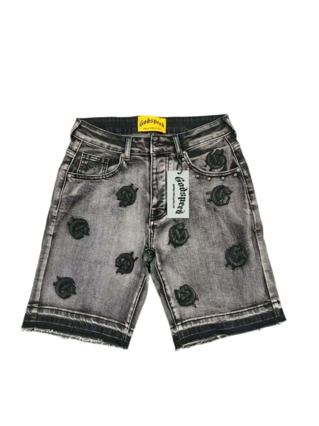 [50% Off]Godspeed Embroidered Letter Beaded Denim Shorts 3 colors 28117995