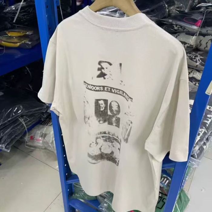ERD Distressed Enfants Letter Vintage Ghost Portrait Print T-Shirt 29502067
