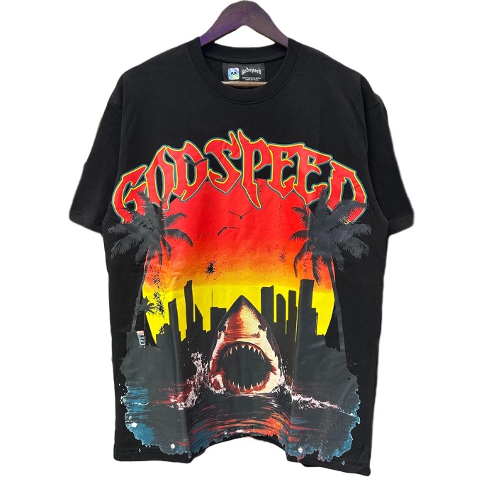 [50% Off]Godspeed City Sunset Shark Coconut Print Tee 3 colors 28018619
