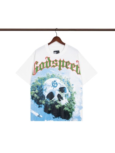 [50% Off]Godspeed Skull Island Printed Washed Version Tee 2 colors 28201002
