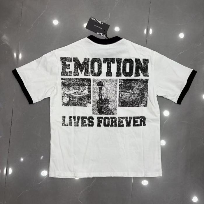Mixed Emotion Black Ringer Vintage Portrait Statue Of Liberty Collage Letter Print T-shirt 29502364
