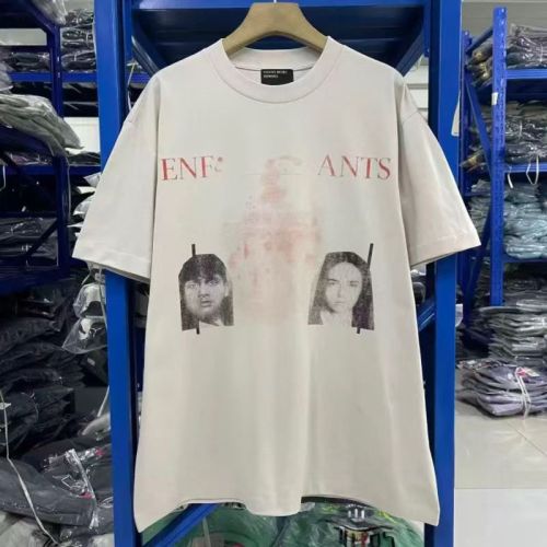 ERD Distressed Enfants Letter Vintage Ghost Portrait Print T-Shirt 29502067