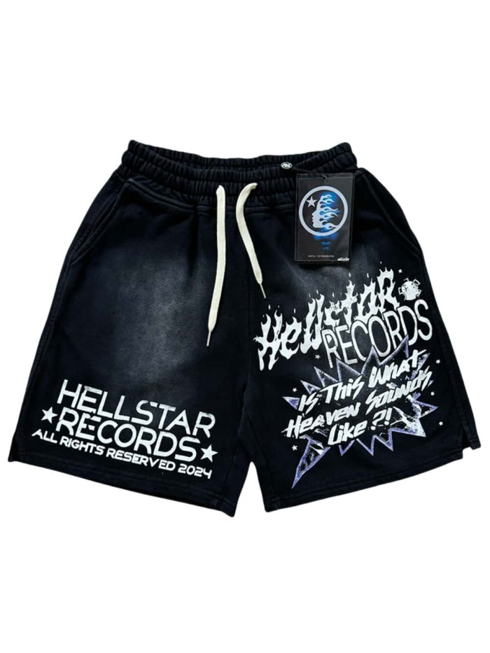 [50% Off]Hellstar Studio Sounds of Heaven Little Boy Printed Washed Version Tee & Shorts Set 28113692