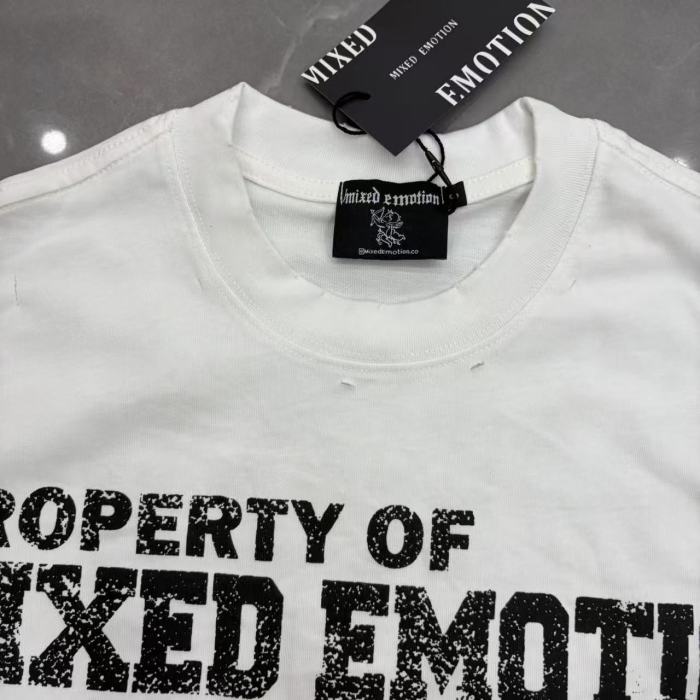 Mixed Emotion Black Color Blocked Sleeves Vintage Collage Portrait Flag Letter Print T-shirt 29502355