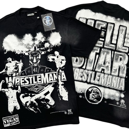 [50% Off]Hellstar Studio WrestleMania portrait poster print washed  Version Tee 28180563