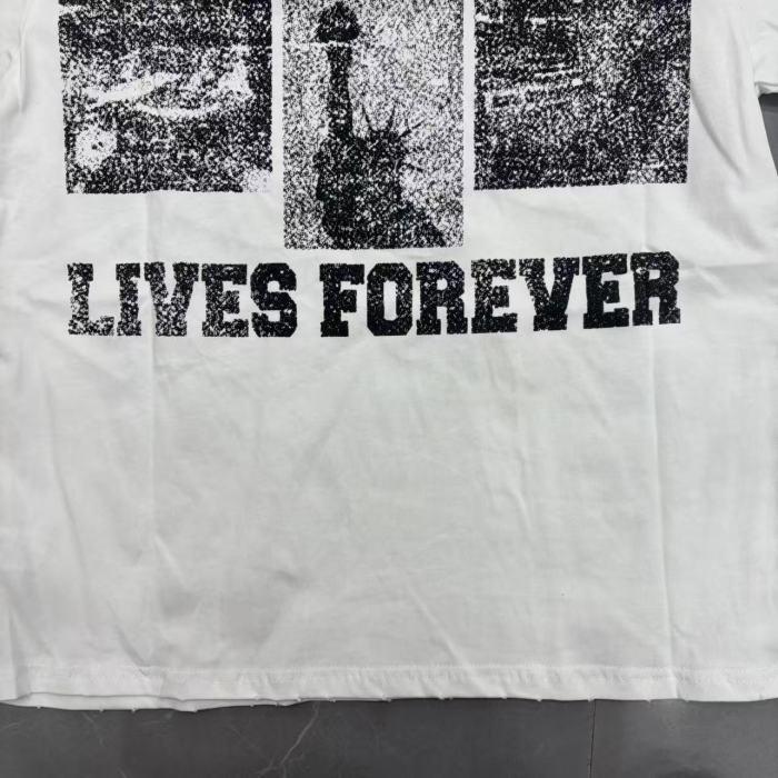 Mixed Emotion Black Ringer Vintage Portrait Statue Of Liberty Collage Letter Print T-shirt 29502364