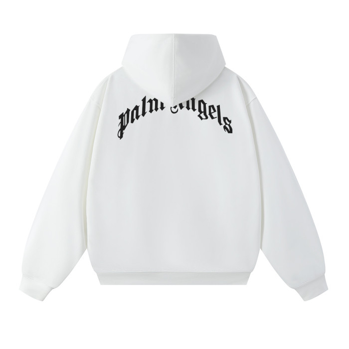 Palm Angels Broken Shark Print Arched Gothic Letter Oversized Hoodie 2 colors 29503314