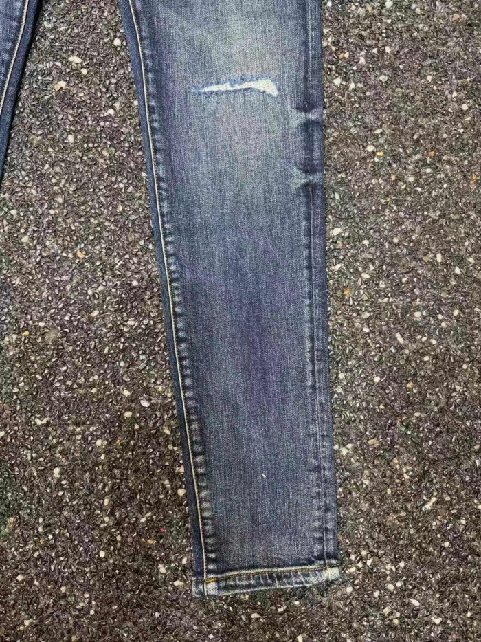 Purple Brand 1:1 quality version Dark Blue Vintage Wash Distressed Rip Slim Skinny Jeans 29503407