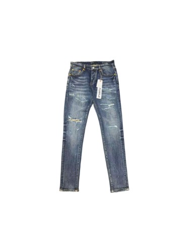 Purple Brand 1:1 quality version Dark Blue Vintage Wash Distressed Rip Slim Skinny Jeans 29503407