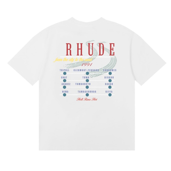 Rhude Red Letter Desert Rally Route Map Print Tee 3 colors 29504167