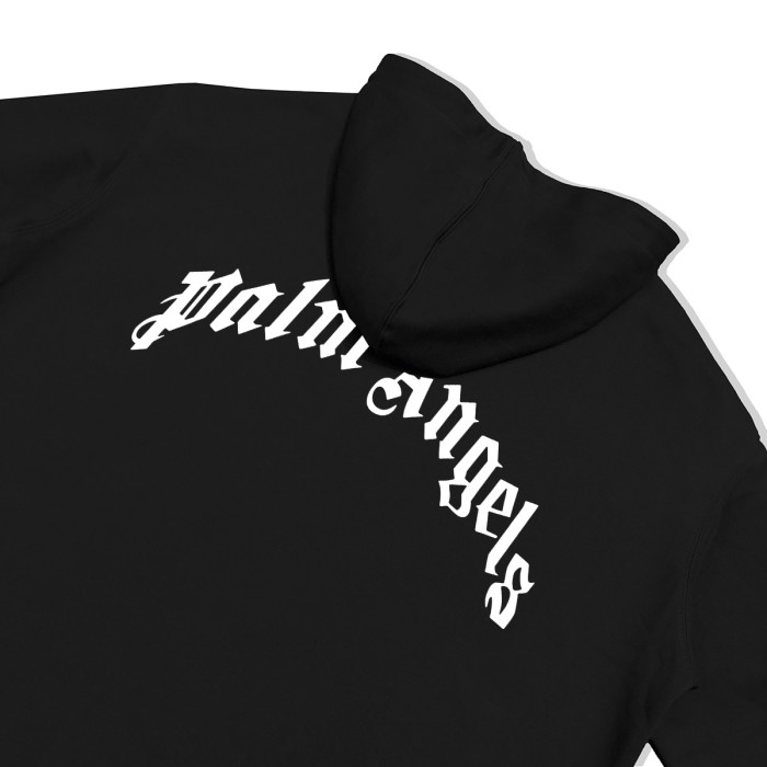 Palm Angels Broken Shark Print Arched Gothic Letter Oversized Hoodie 2 colors 29503314