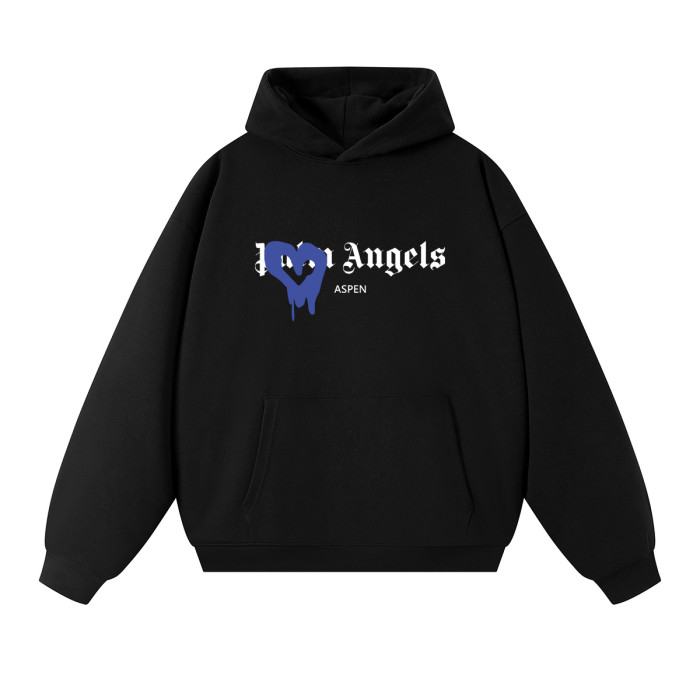 Palm Angels Spray Paint Drip Heart Overlay Gothic Letter Prin Hoodie 4 colors 29508004