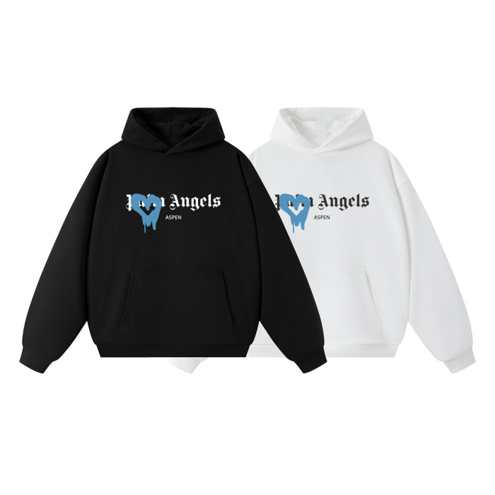 Palm Angels Spray Paint Drip Heart Overlay Gothic Letter Prin Hoodie 4 colors 29508004