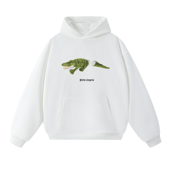 Palm Angels Cut Crocodile Print Arched Gothic Letter Hoodie 2 colors 29507986