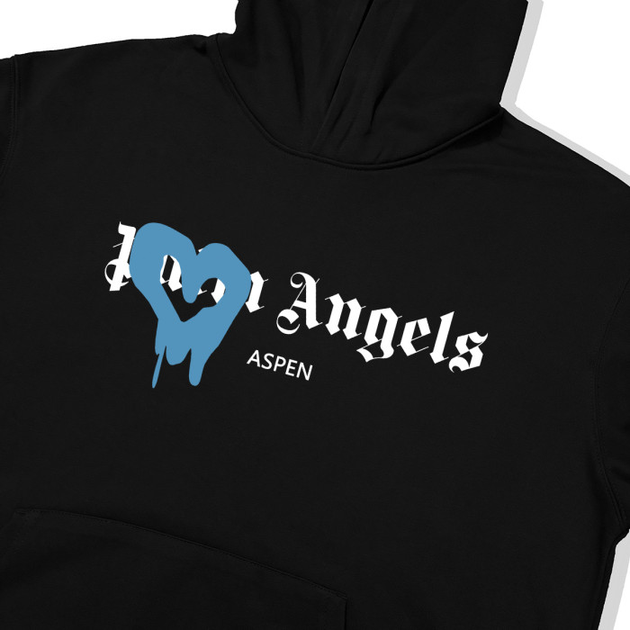 Palm Angels Spray Paint Drip Heart Overlay Gothic Letter Prin Hoodie 4 colors 29508004