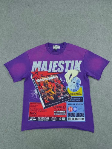 Majestik Album Cover Poster Rhinestone Print Washed Tee 29065099