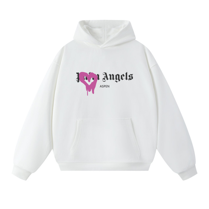 Palm Angels Spray Paint Drip Heart Overlay Gothic Letter Prin Hoodie 4 colors 29508004