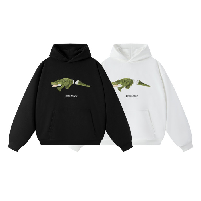 Palm Angels Cut Crocodile Print Arched Gothic Letter Hoodie 2 colors 29507986