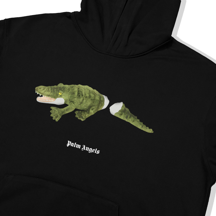 Palm Angels Cut Crocodile Print Arched Gothic Letter Hoodie 2 colors 29507986