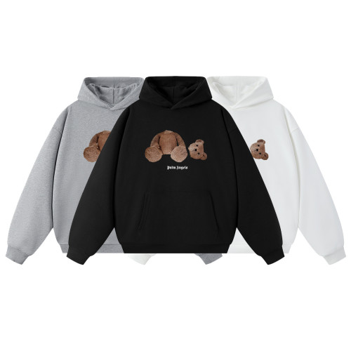 Palm Angels Brown Cut Teddy Bear Print Arched Gothic Letter Hoodie 3 colors 29507996