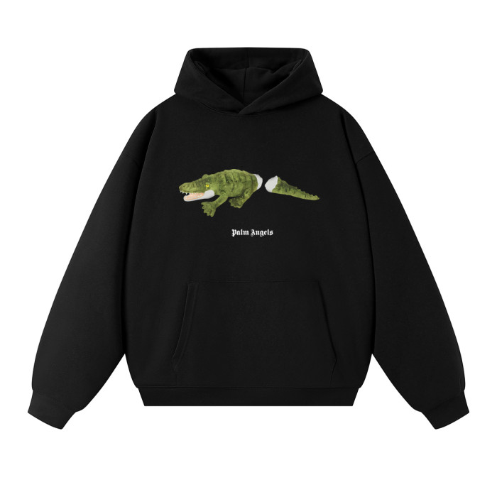 Palm Angels Cut Crocodile Print Arched Gothic Letter Hoodie 2 colors 29507986