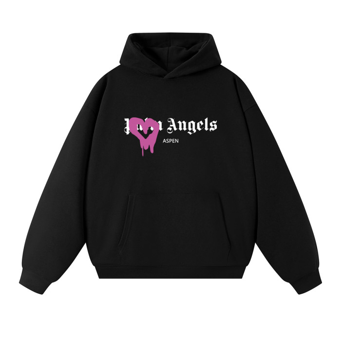 Palm Angels Spray Paint Drip Heart Overlay Gothic Letter Prin Hoodie 4 colors 29508004