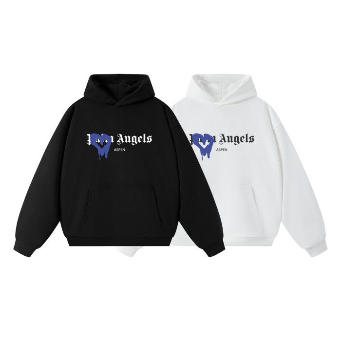Palm Angels Spray Paint Drip Heart Overlay Gothic Letter Prin Hoodie 4 colors 29508004