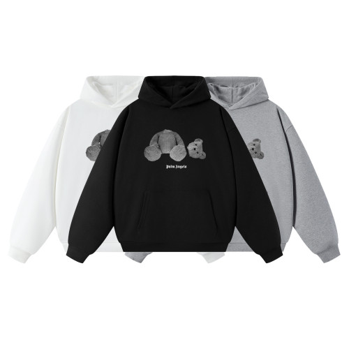 Palm Angels Grey Cut Teddy Bear Print Arched Gothic Letter Hoodie 3 colors 29507992