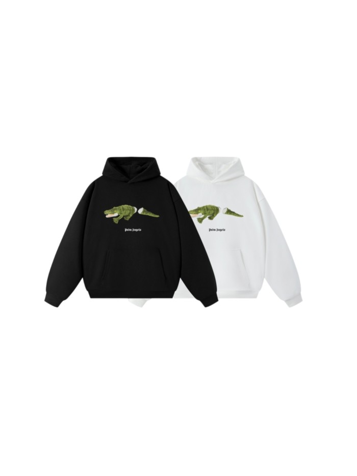 Palm Angels Cut Crocodile Print Arched Gothic Letter Hoodie 2 colors 29507986