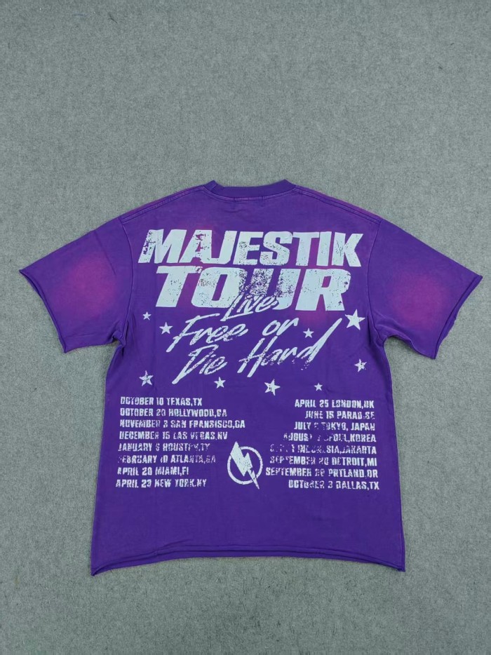 Majestik Album Cover Poster Rhinestone Print Washed Tee 29065099