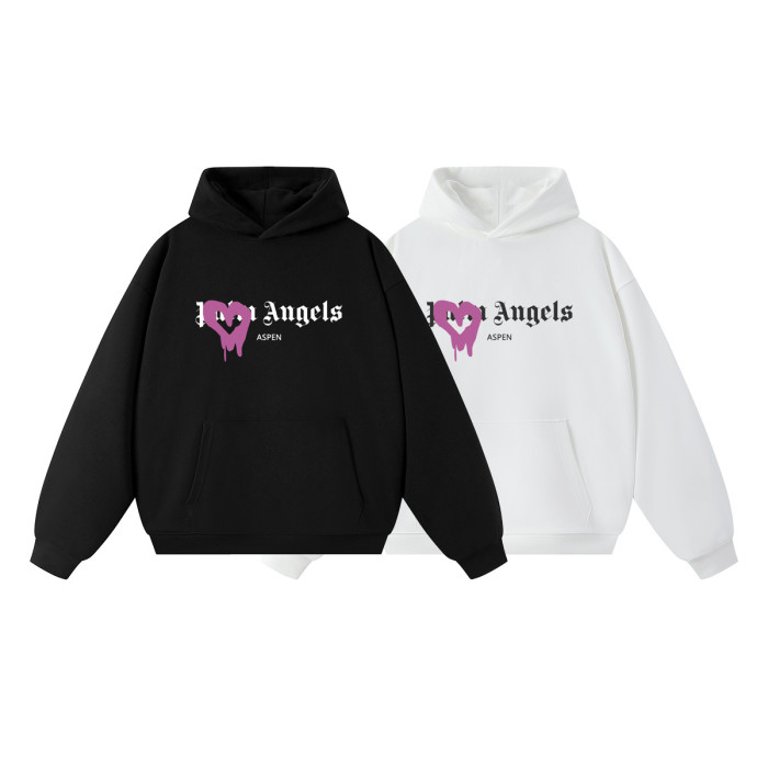 Palm Angels Spray Paint Drip Heart Overlay Gothic Letter Prin Hoodie 4 colors 29508004